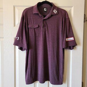 FootJoy Performance Golf Polo Mens Medium Purple Pocket Titleist Fly Fishing
